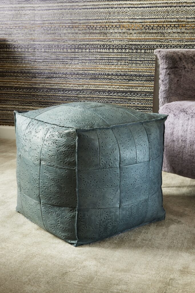 Leather Pouf